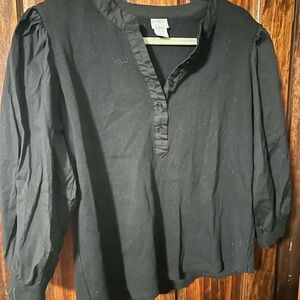 Chico's Elegant Black Top Mixed Media